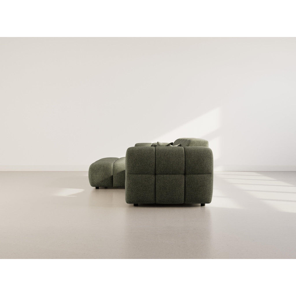 Mini Ray - Canapé D'Angle - 4 Places - Tissu Texturé - Vert Kaki