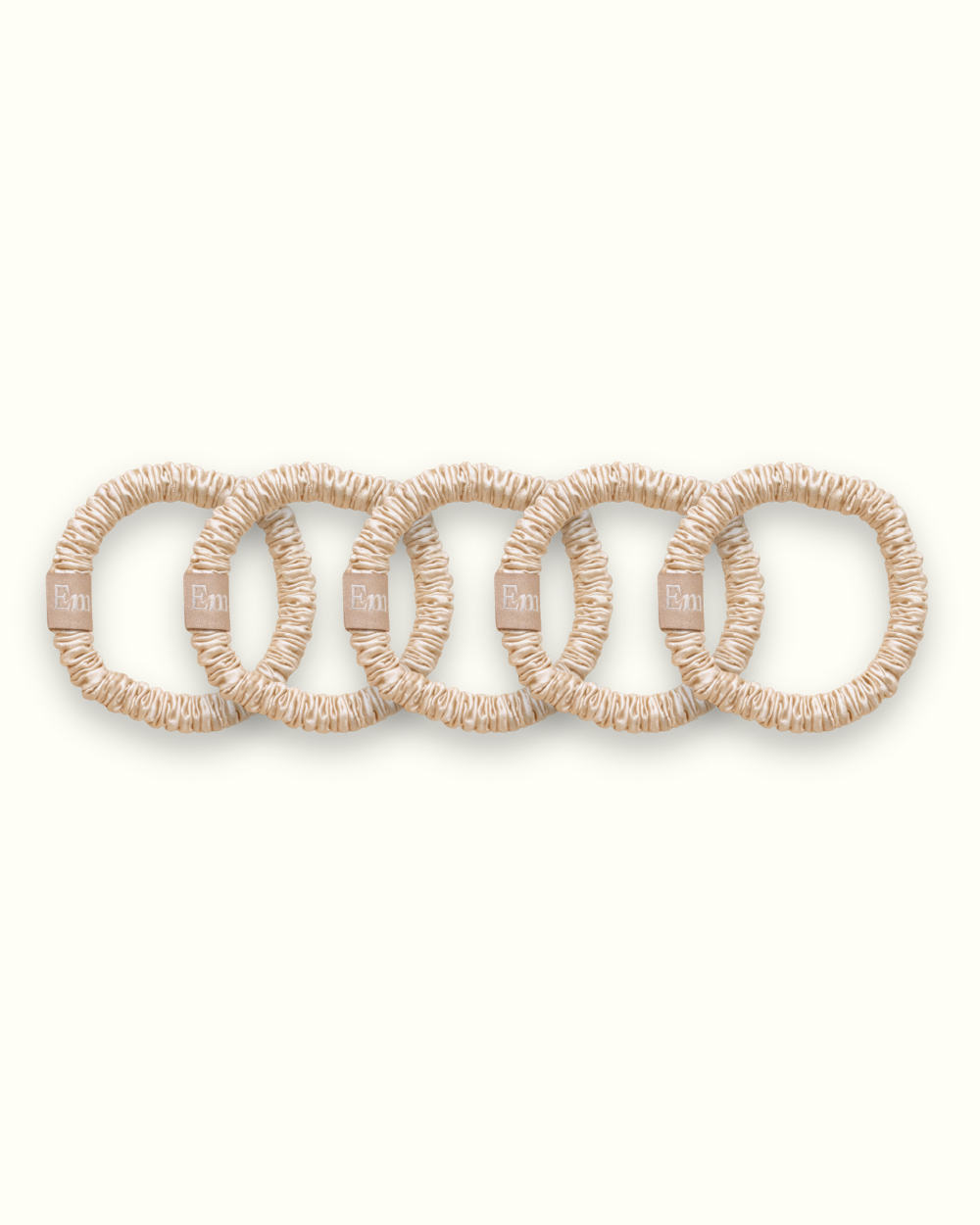 Lot De 5 Chouchous - 100% Pure Soie - Champagne - Le Mini