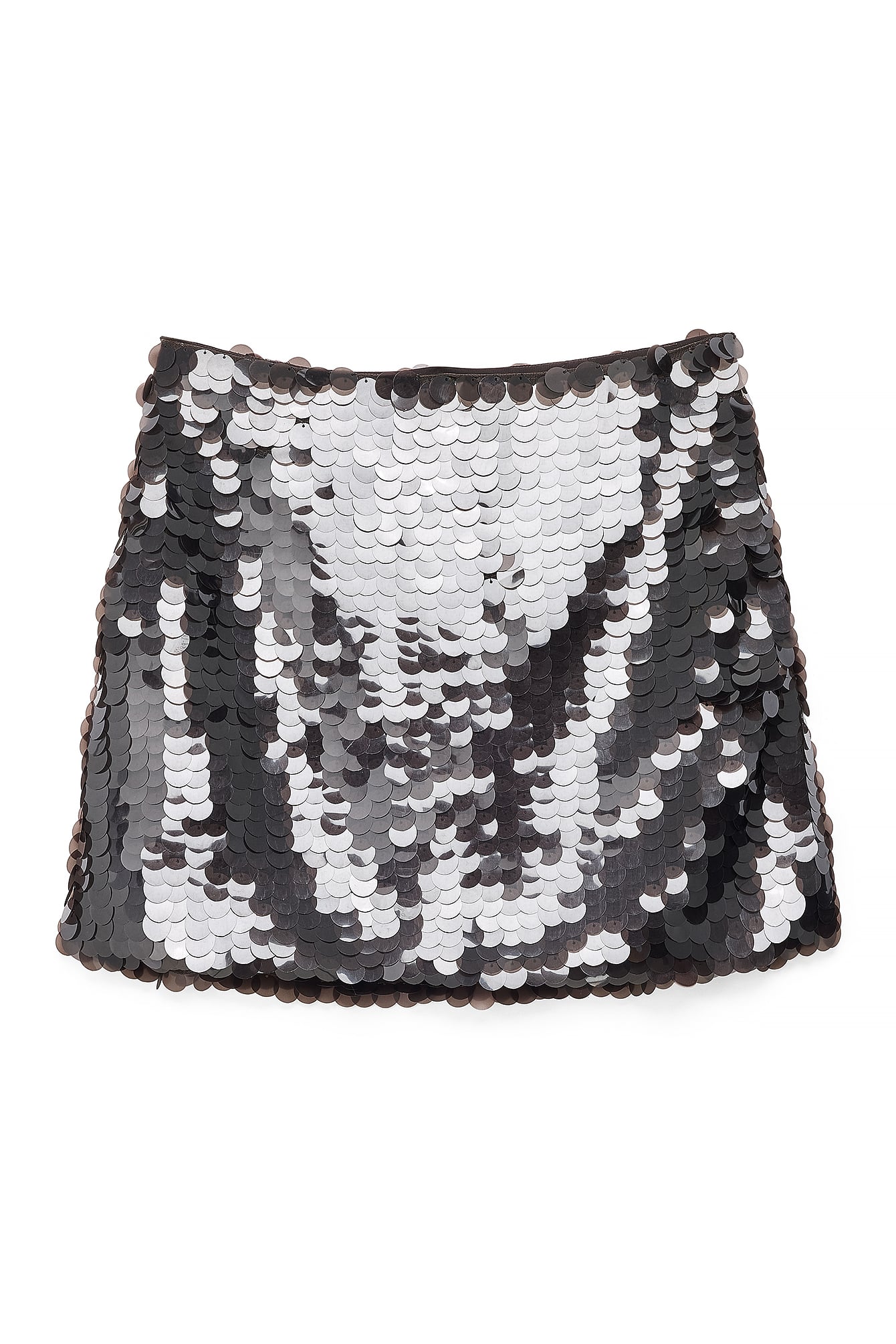 Jupe Courte À Sequins Marron