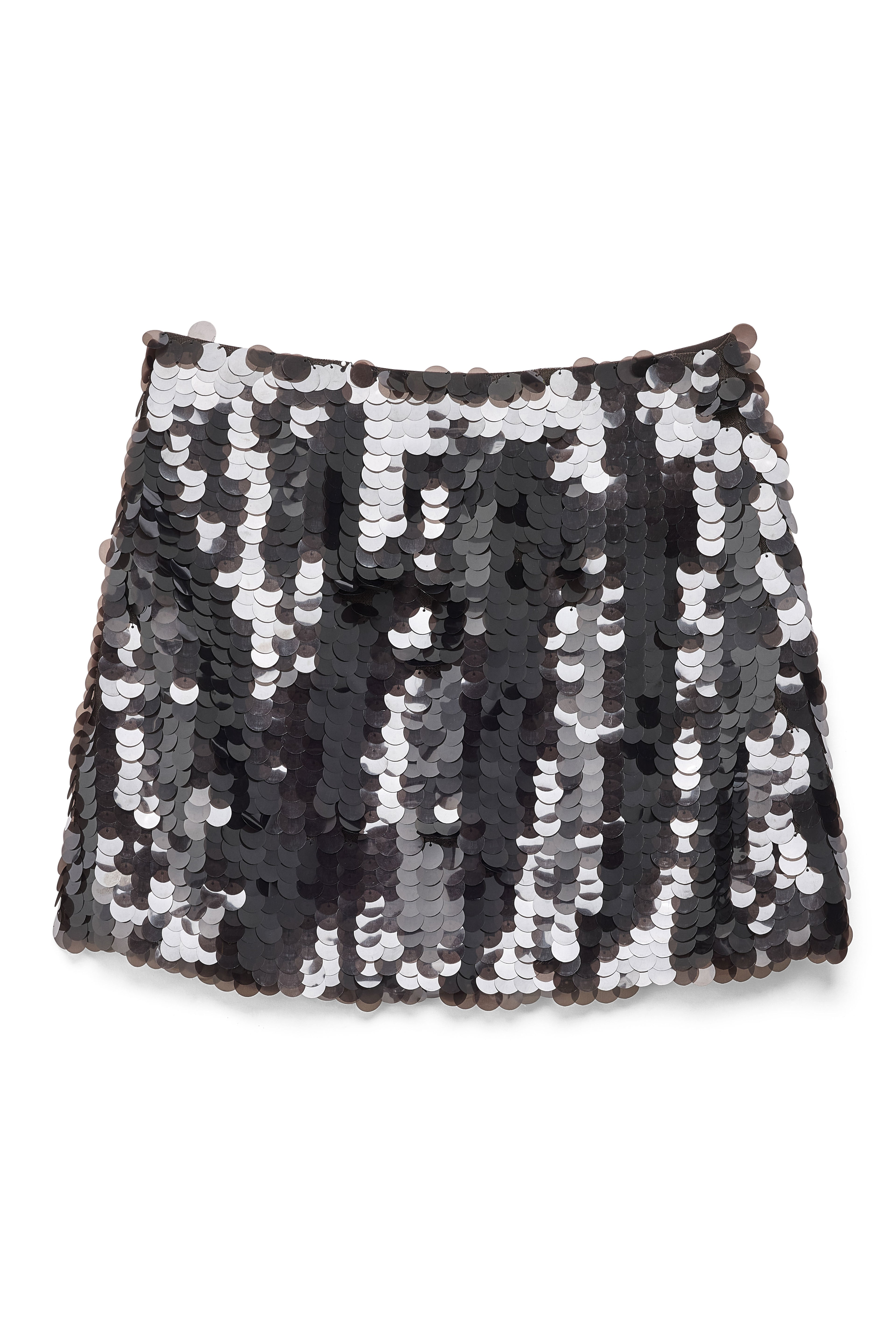 Jupe Courte À Sequins Marron