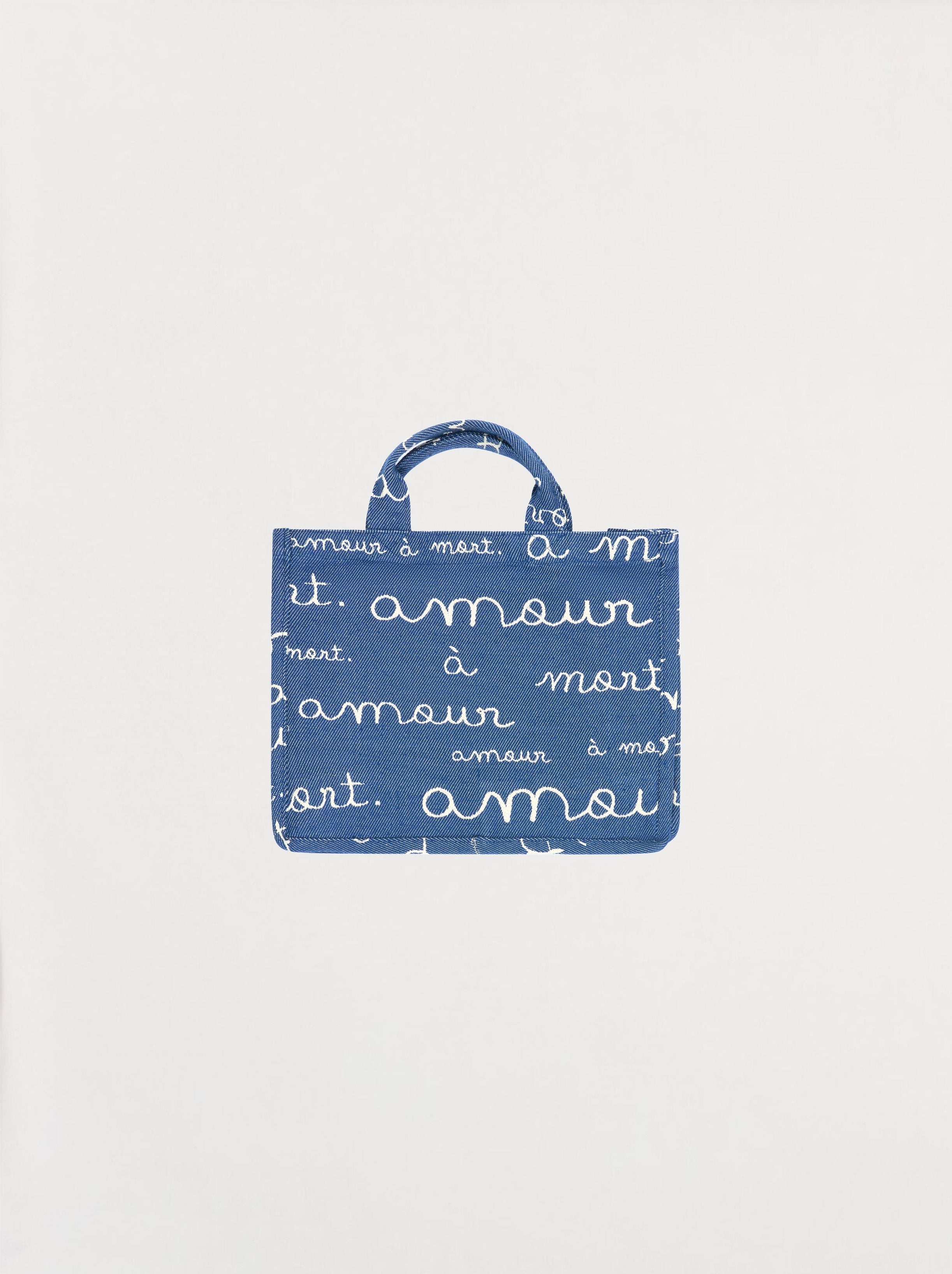 Mini Amour Jacquard Denim Cabas