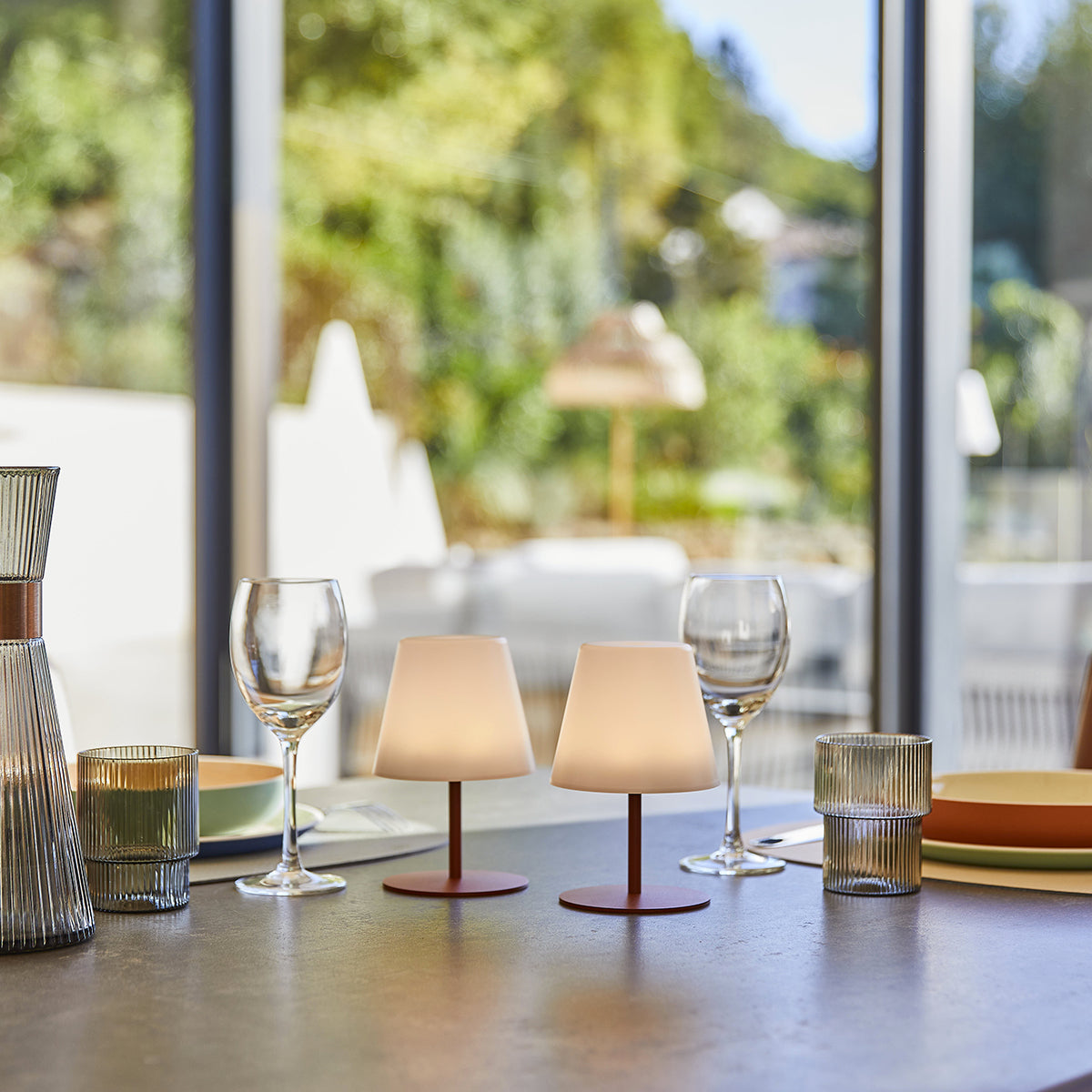 Twins - Cordless Table Lamp - Steel - Terracotta