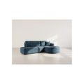 Miro - Canapé D'Angle Convertible Avec Coffre - 4 Places - Velours Texturé - Bleu