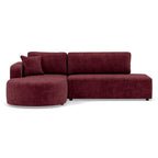 Miro - Sofá Rinconero Convertible Con Arcón - 4 Plazas - Terciopelo Texturizado - Ciruela