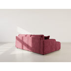 Miro - Sofá Rinconero Convertible Con Arcón - 4 Plazas - Terciopelo Texturizado - Ciruela