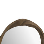 Yong - Miroir Rond En Bois De Suar Ondulé