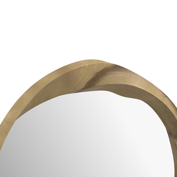 Yong - Miroir Rond En Bois Clair De Suar Ondulé