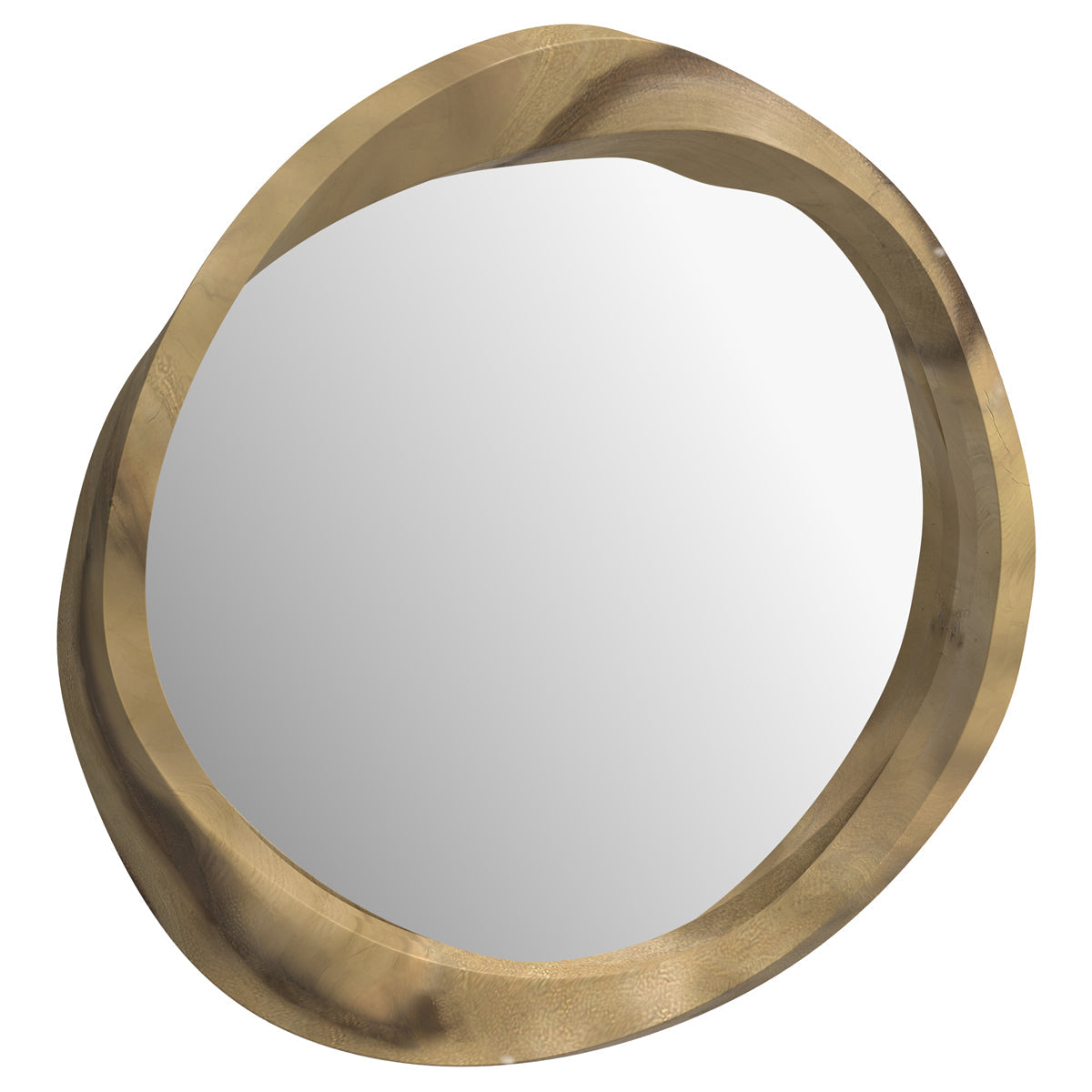 Yong - Miroir Rond En Bois Clair De Suar Ondulé