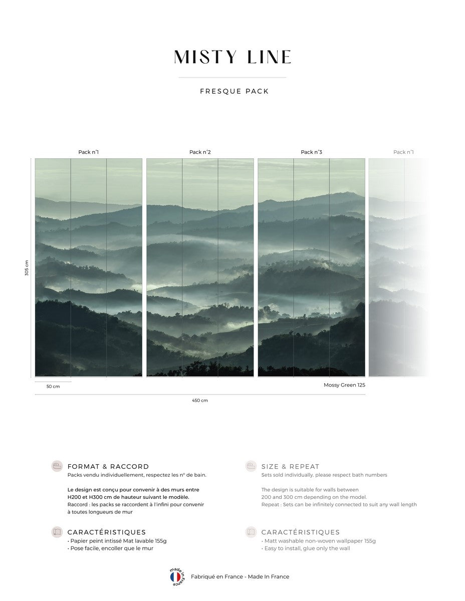 Fototapeta Misty Line — Mossy Green