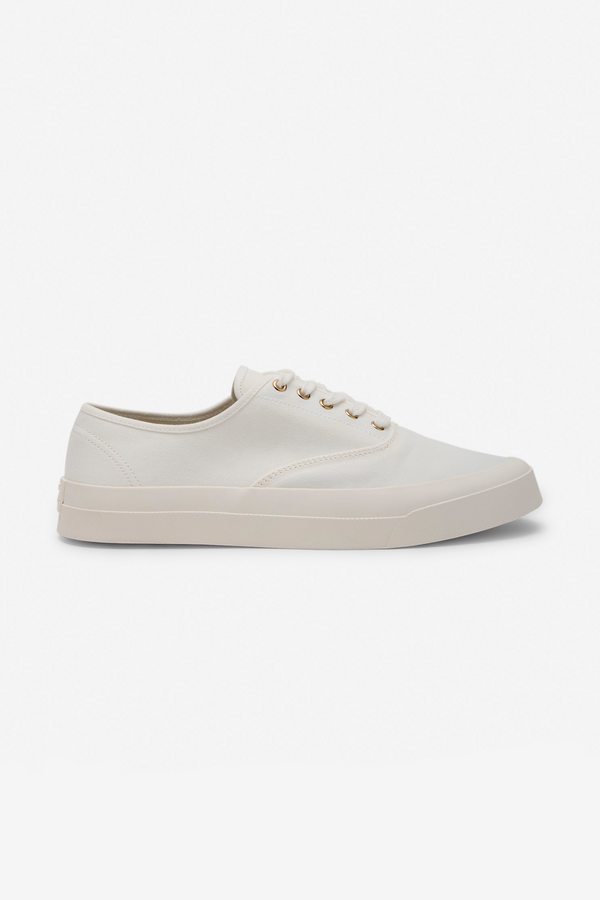 Canvas Lace-Up Sneakers - White - Homme
