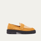 Mocasín Mia De Piel Pecan Y Rafia