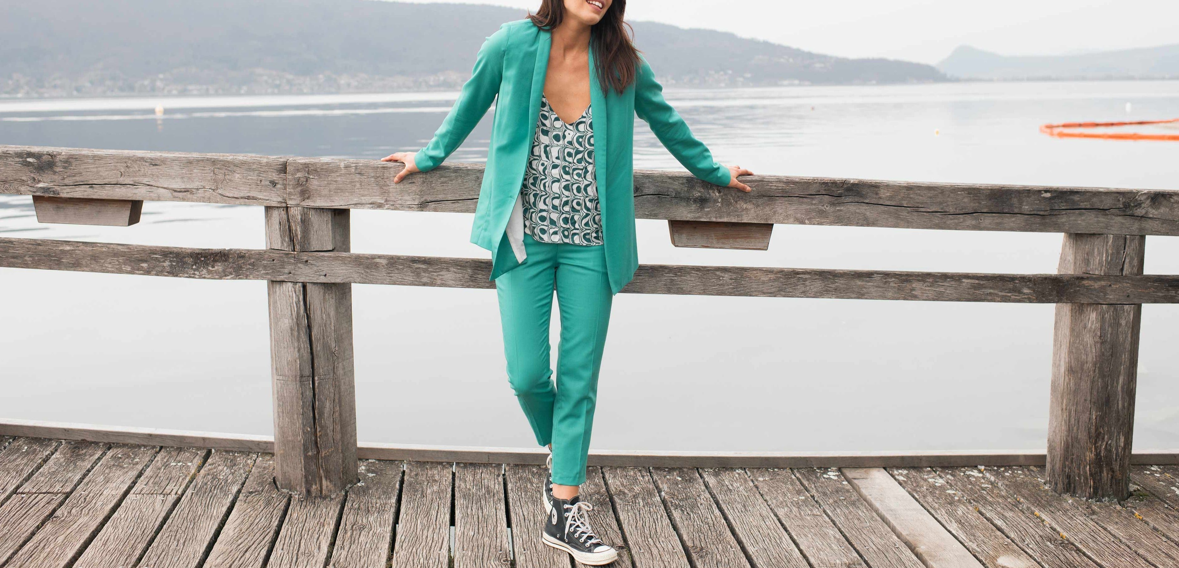 Modetrotter - Chaqueta Lou Thorens Verde - Esmeralda