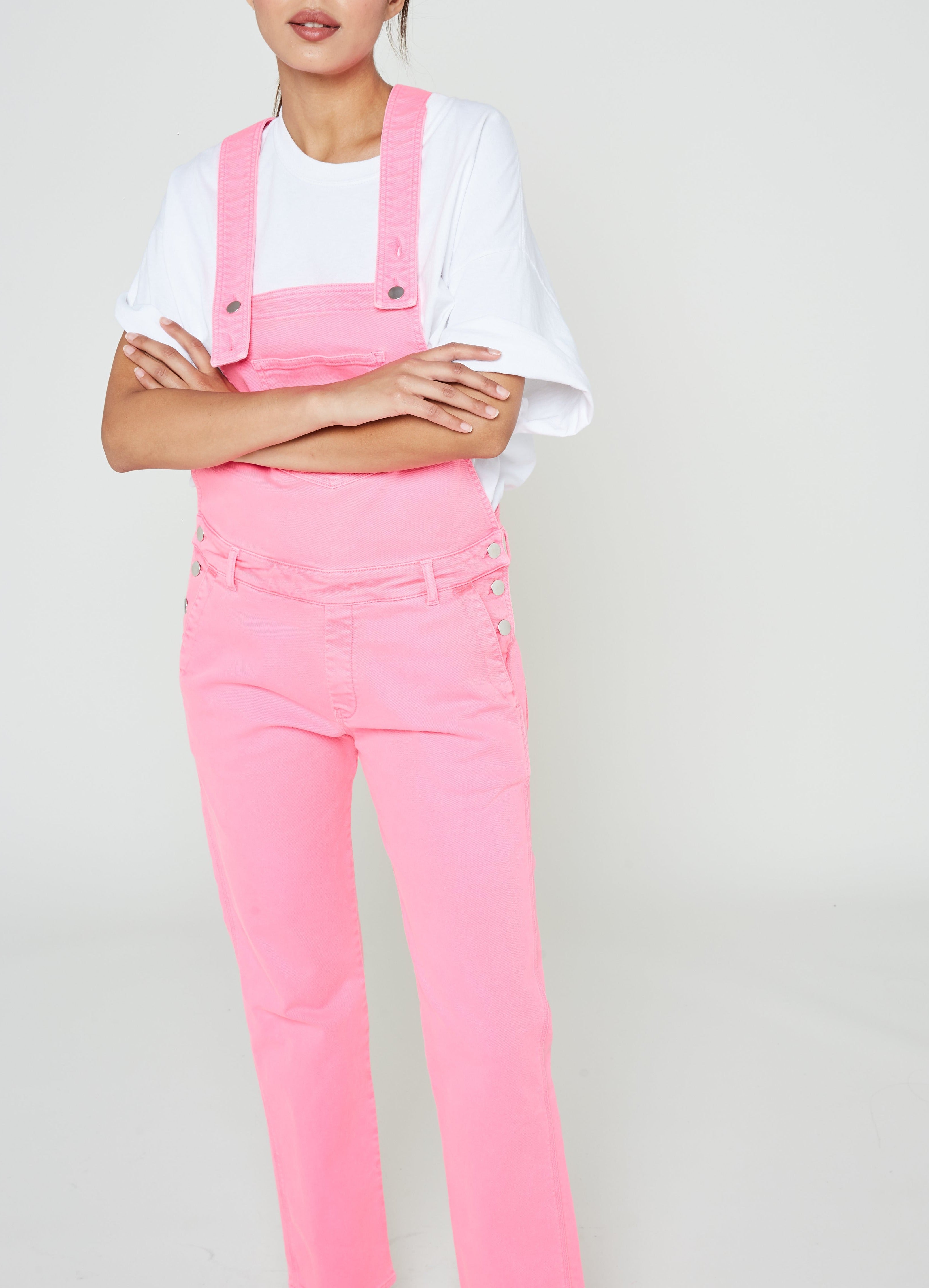 Modetrotter - Romane Tuni Dungarees - Fluorescent Pink