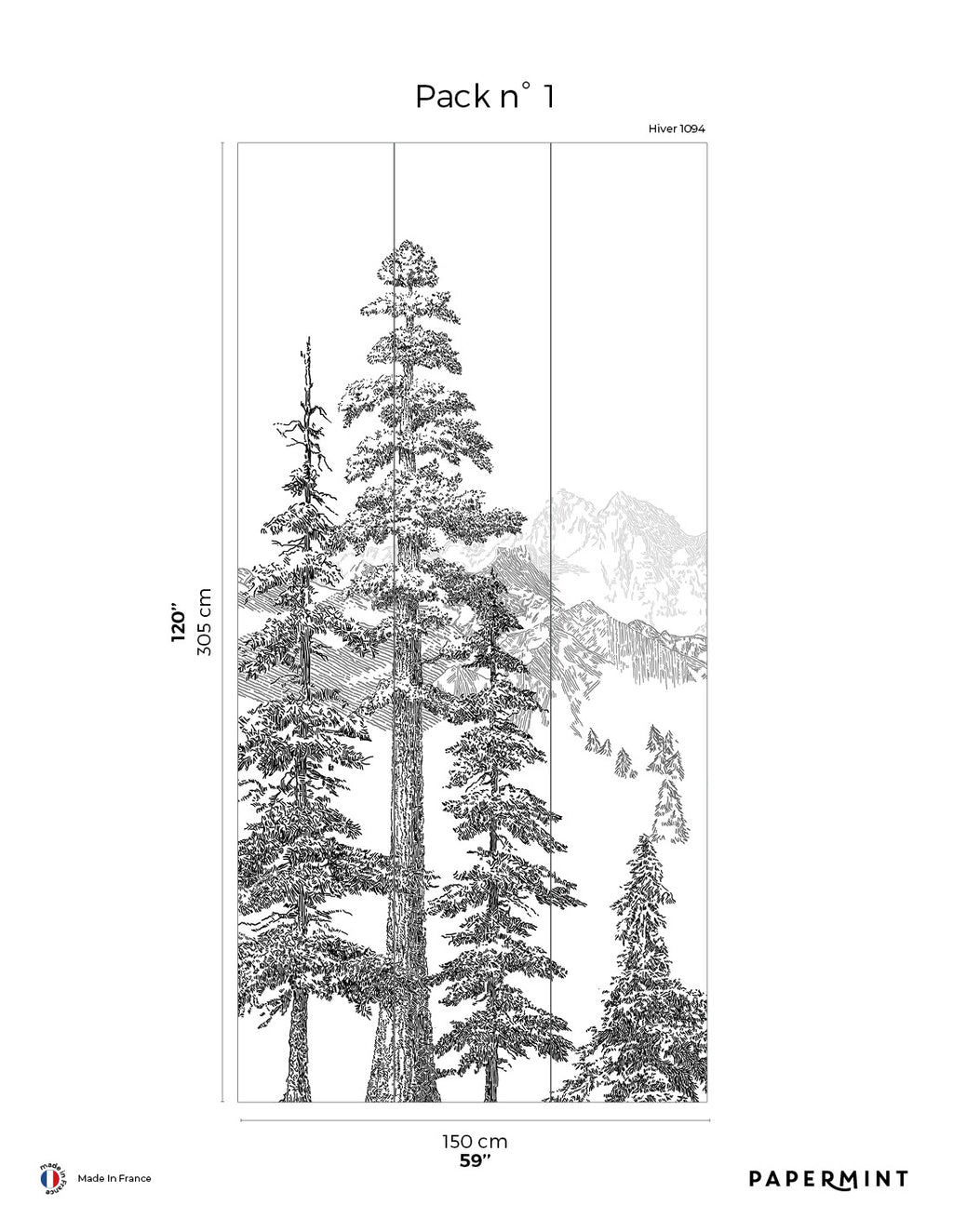 Mural Montagne - Invierno