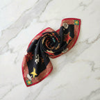 Vintage Moschino Silk Scarf Star Motifs & Logo