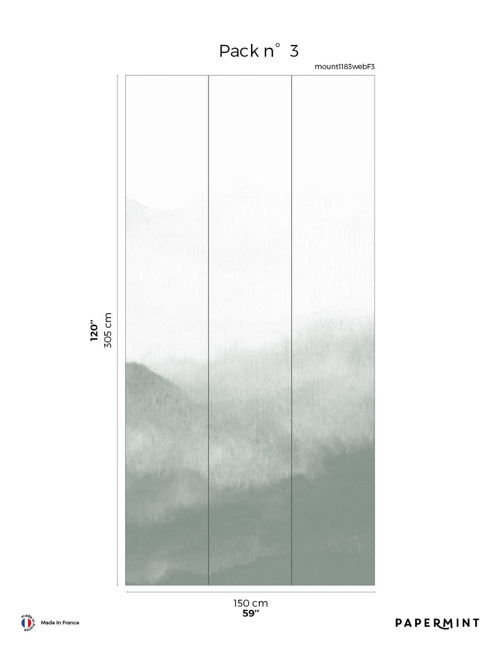 Fresque Mountain Water - Amandelgroen