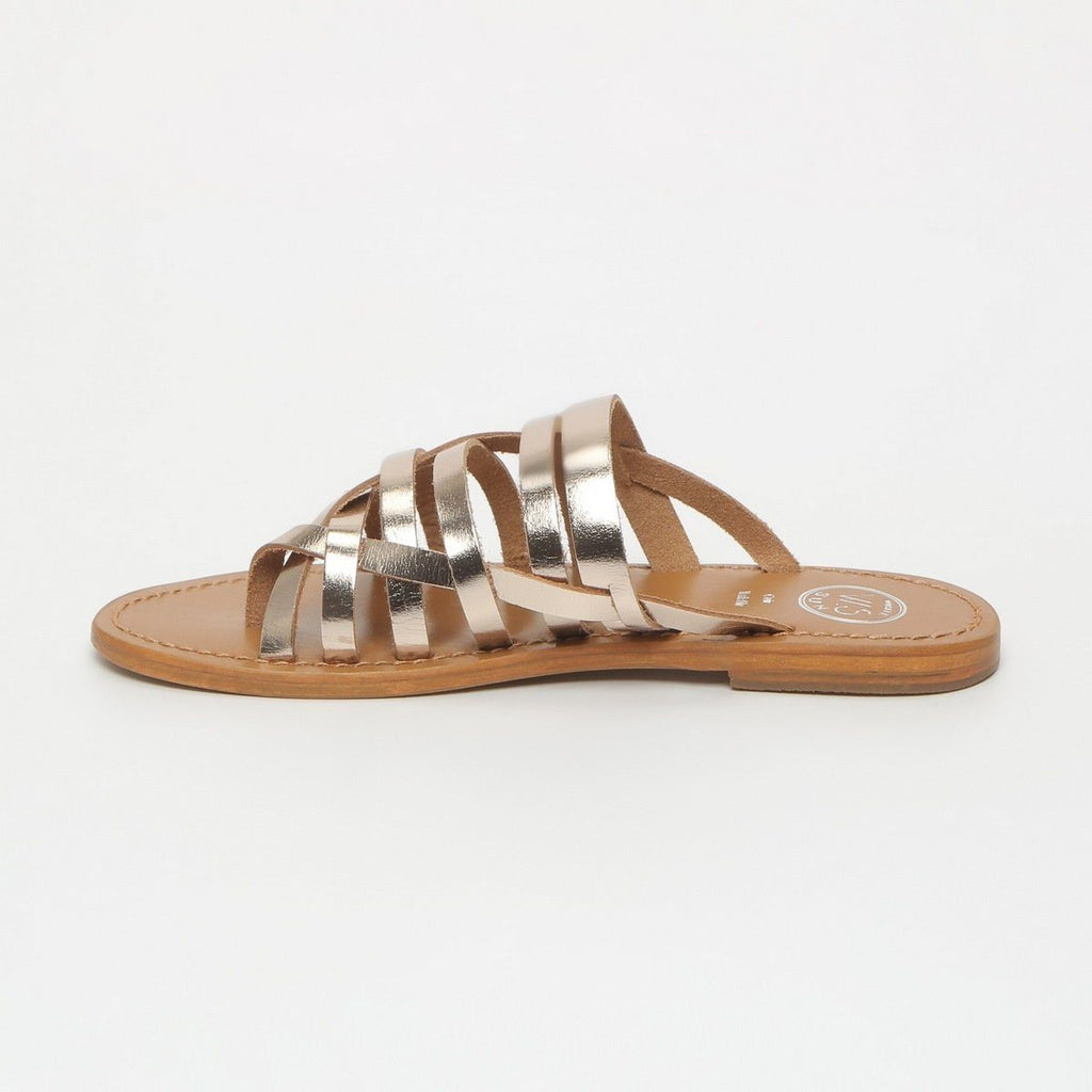 White Sun - Mules Entre Doigts Foners - Or - Femme