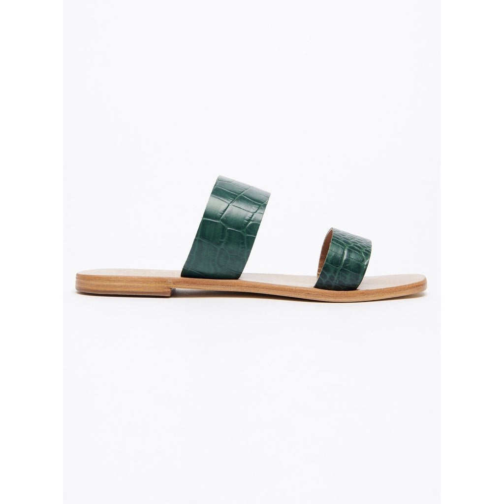 White Sun - Afaitu Mules - Green Croc - Women