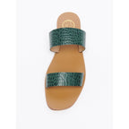White Sun - Afaitu Mules - Green Croc - Women