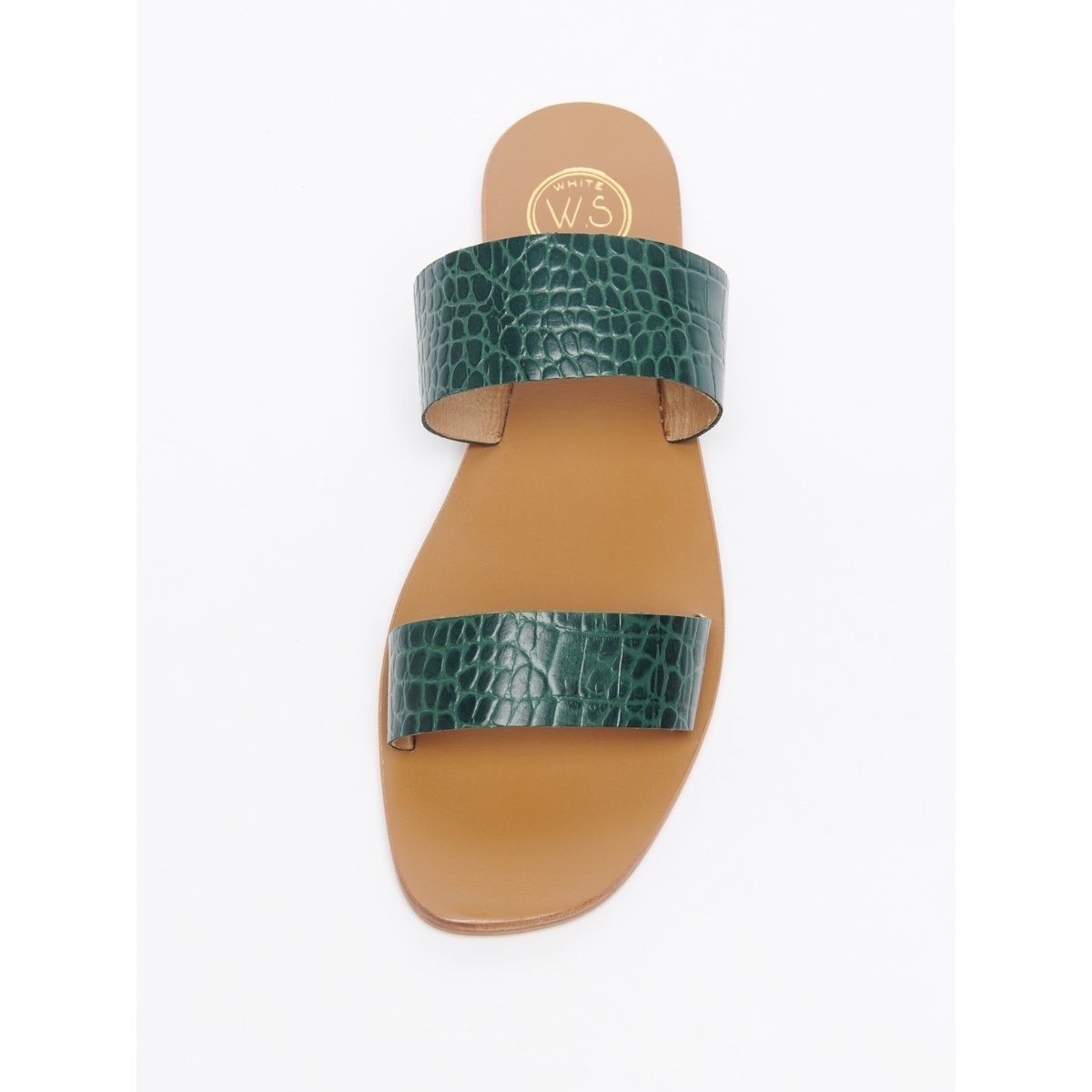White Sun - Afaitu Mules - Green Croc - Women