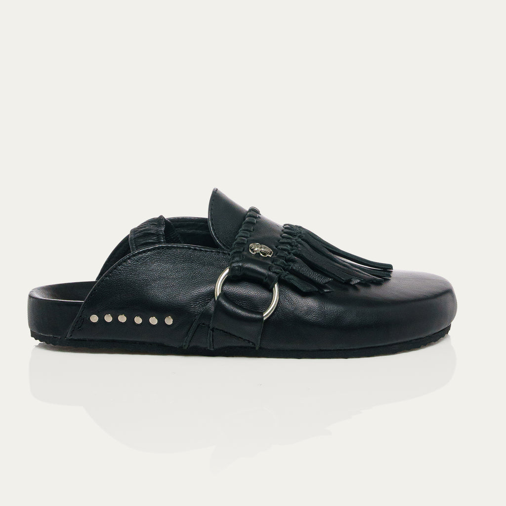 Mules Georgette Cuero Nappa Negro