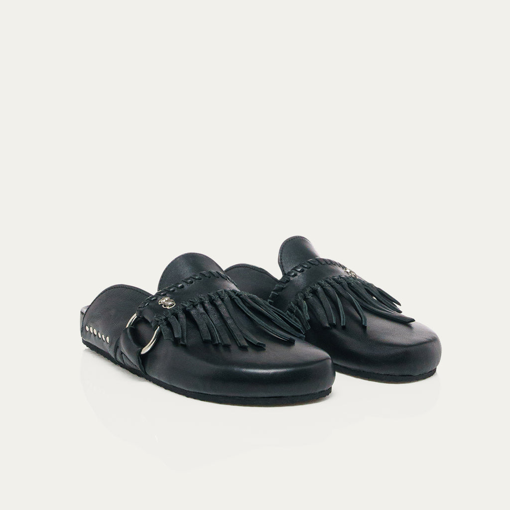 Mules Georgette De Napa Negra
