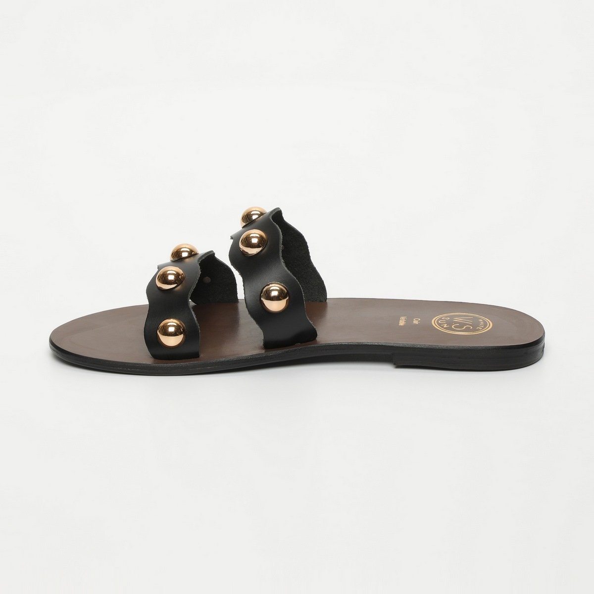 White Sun - Mules Kanoya - Black Buff - Black