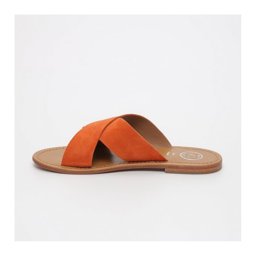 White Sun - Lanruen Mules - Orange Goat Suede - Orange