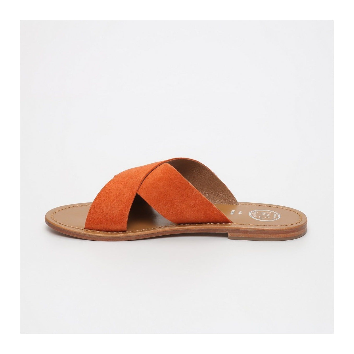 White Sun - Lanruen Mules - Orange Goat Suede - Orange