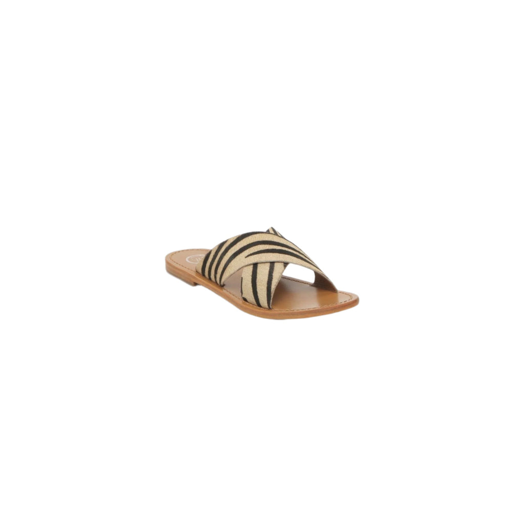 White Sun - Mules Lanruen - Zebra Pony Leather - Zebra