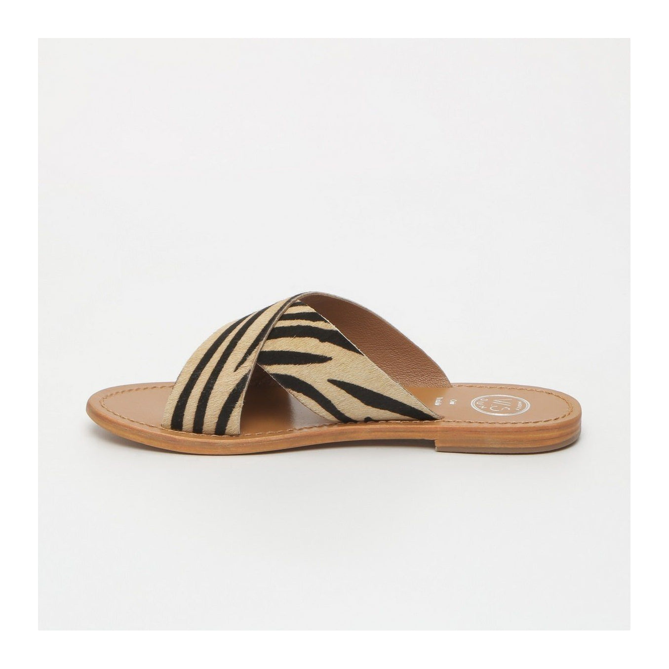 White Sun - Mules Lanruen - Zebra Pony Leather - Zebra