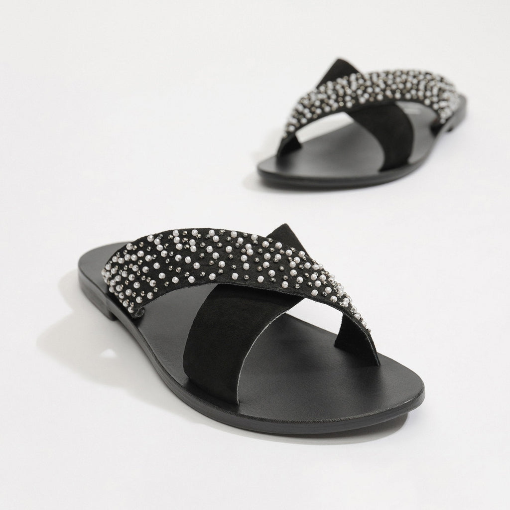 White Sun - Mules Papiro - Negro - Mujer