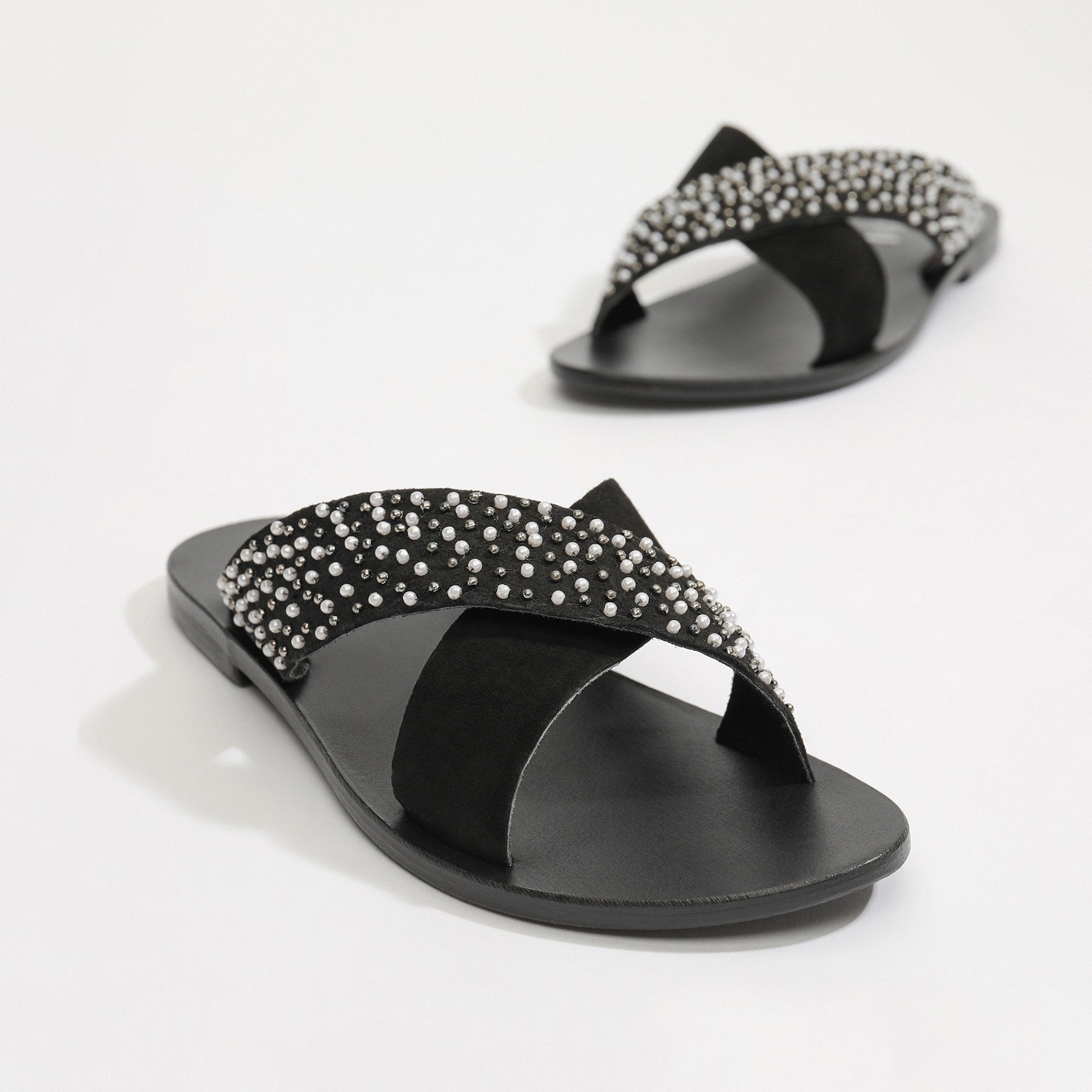 White Sun - Mules Papiro - Negro - Mujer