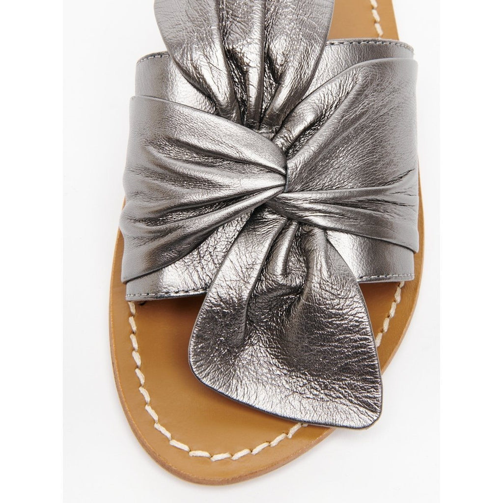 White Sun - Mules Simpatica - Grey Metallic Nappa - Gris