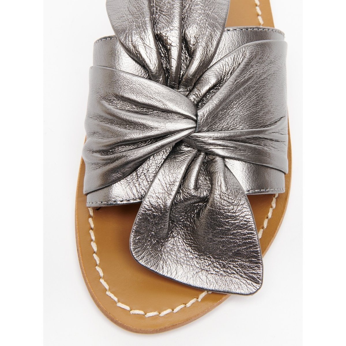 White Sun - Mules Simpatica - Grey Metallic Nappa - Gris