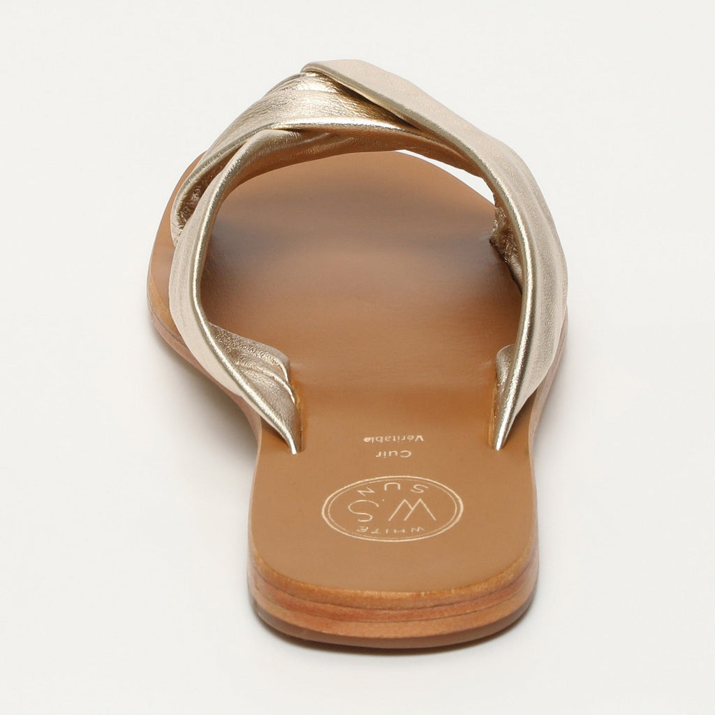 White Sun - Mules Bansari - Platinium Metallic Nappa - Doré