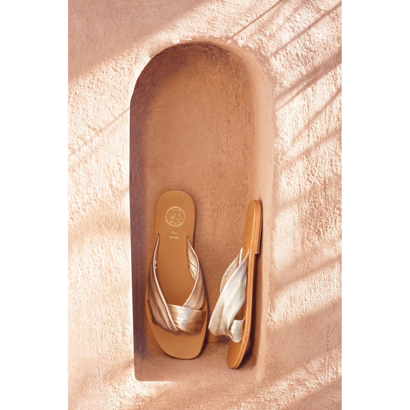 White Sun - Mules Bansari - Platinium Metallic Nappa - Doré