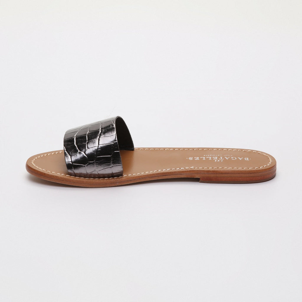 Mules York - Pewter Croco