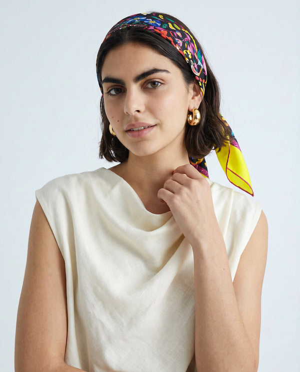 Pañuelo Hermès Seda Motivo Floral