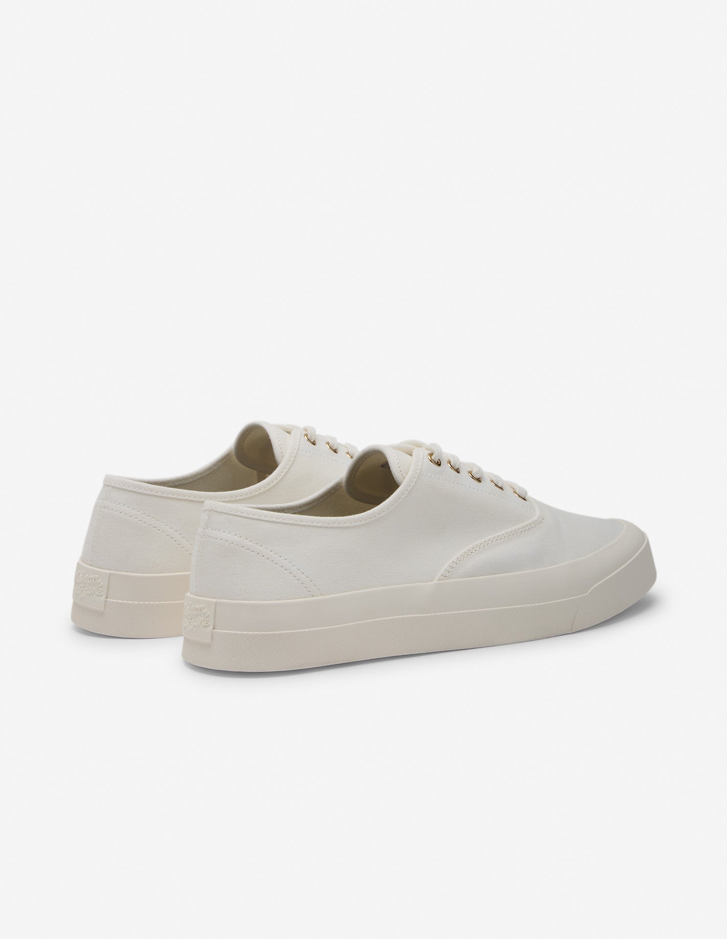 Canvas Lace-Up Sneakers - White - Women
