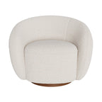 Naya - Fauteuil Pivotant En Tissu Bouclé Blanc