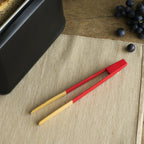 Bamboo Toast Tongs - Red