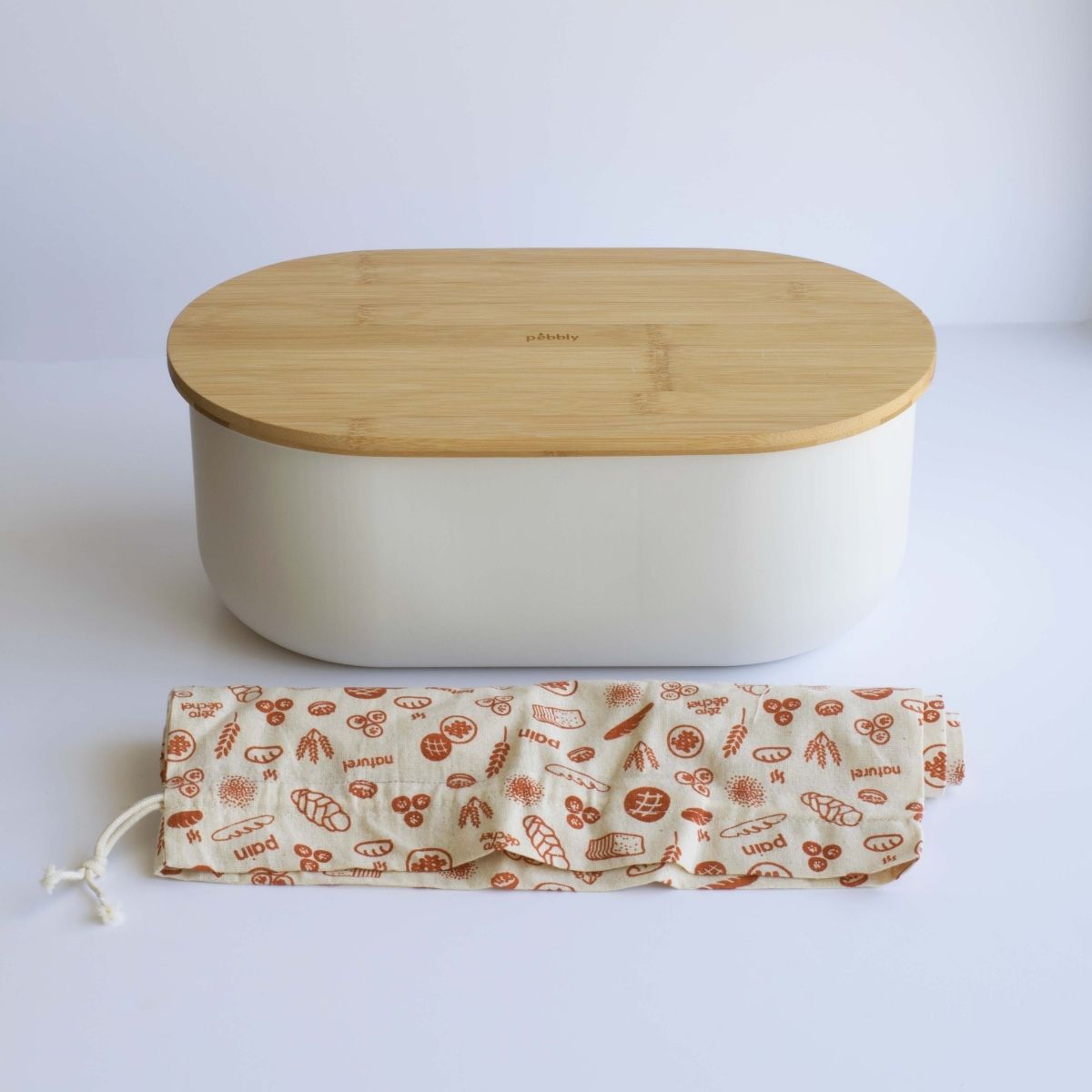 Set Boîte À Pain 4 En 1 En Métal Et Bambou Crème - Crème, Beige