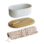 Set Boîte À Pain 4 En 1 En Métal Et Bambou Crème - Crème, Beige