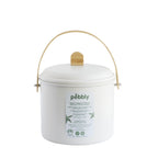 Secchio per compost in acciaio e bambù - 7 L - Crema
