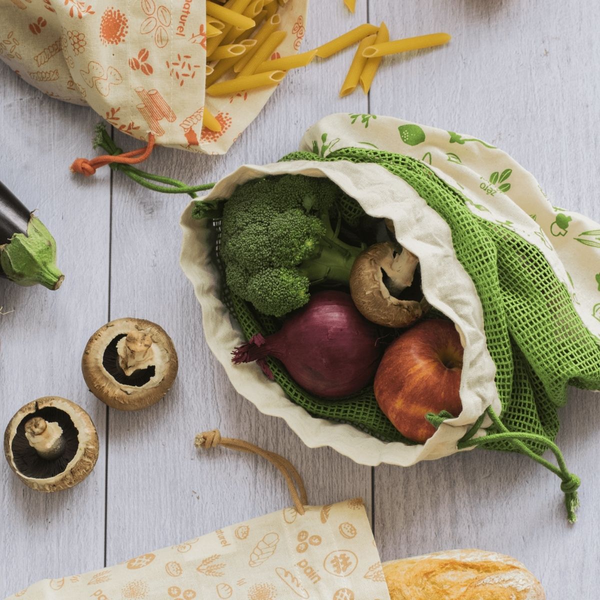 Sacchetto Per Verdure In Cotone Biologico - Verde