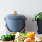 Seau À Compost En Acier Et Bambou - 7 L - Ardoise