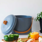Seau À Compost En Acier Et Bambou - 7 L - Ardoise