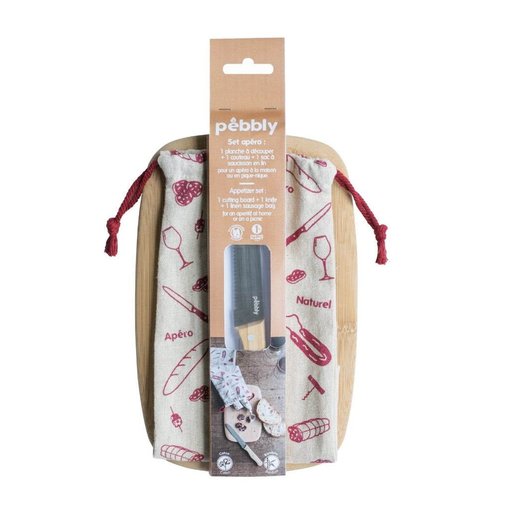 3-Piece Bamboo Aperitif Set - Beige