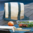 Sac Déjeuner À Bandoulière En Coton Bio - Bleu Canard